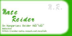 mate reider business card